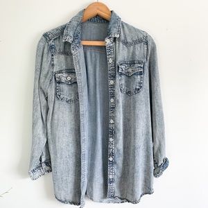 Grunge Style Jean Button Down